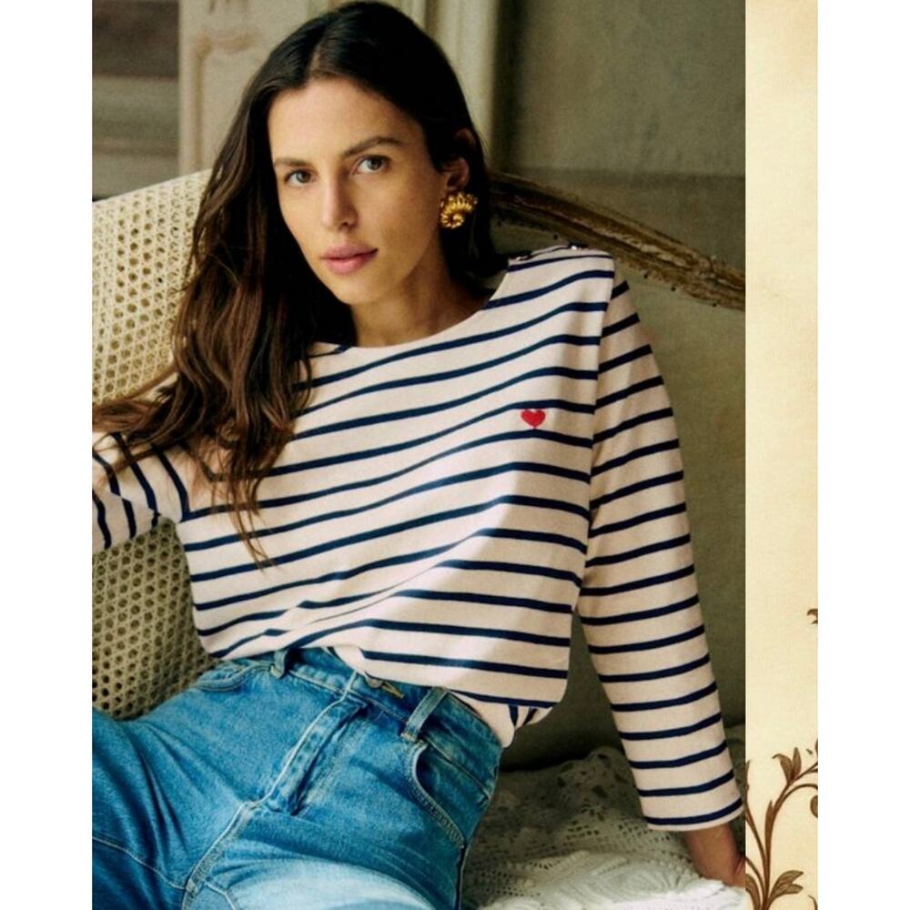 Sézane Colette Marinière Striped Top M